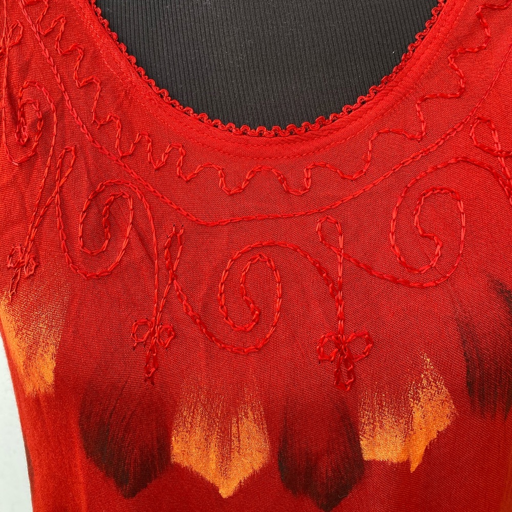 Beach by exist red hand painted beach dress - Picture 4 of 12